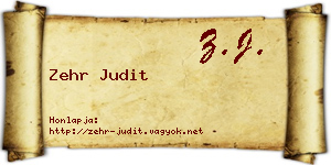 Zehr Judit névjegykártya